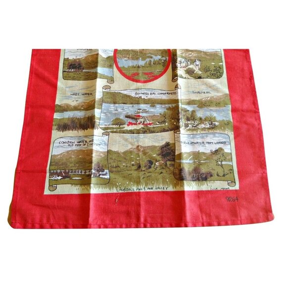 Tea Towel Souvenir Lakeland England Tea Towel Vintage - Picture 3 of 4
